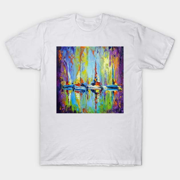 Sailboats at the pier T-Shirt by OLHADARCHUKART